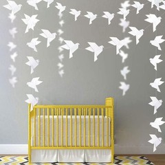 150PCS 10Strings White Origami Paper Doves Garlands for Wedding Party Decorat…