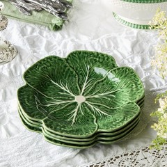 Le Jardin Cabbage 3D DINNER PLATES, SET OF FOUR -11″ Sculpted Large, Green