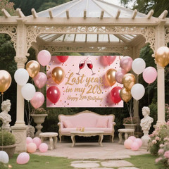 29Th Birthday Banner Backdrop for Women, Last Year in My 20S Birthday Banner Pho