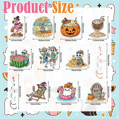 26 Pcs Summerween Party Decorations,Halloween in Summer Party Hanging Swirl Ceil