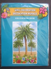 Palm Trees W/Ocean 42″x 72″ Packaged Wall/Door Mural Decoration BRAND NEW!