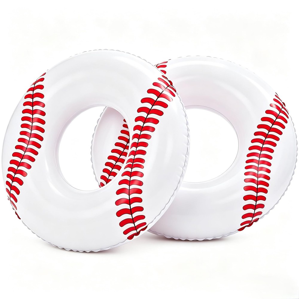 2Pcs Large Inflatable Pool Float for Adults Baseball Soccer Sports Swim Rings…