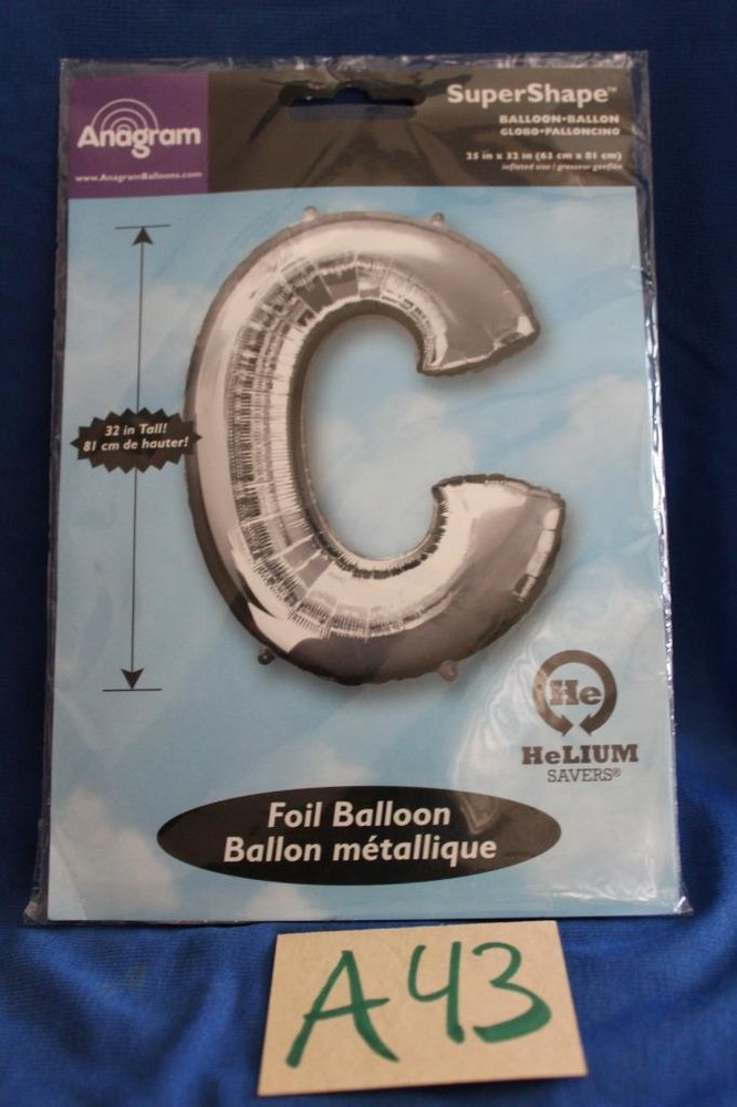 A43G ANAGRAM 32″ SILVER FOIL LETTER «C» PARTY BALLOON