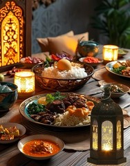 Elegant 2-Piece Ramadan Lanterns Set – Flameless LED Candle Holders for Eid