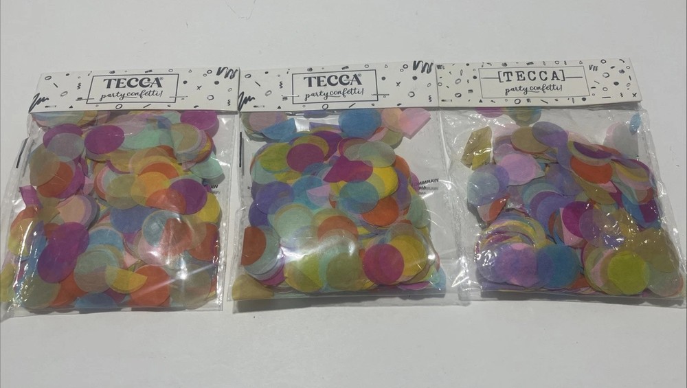 Tecca Brand Confetti Multi Colored Circles Three Bags FREE SHIPPING
