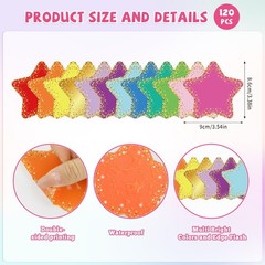 Paper Star Confetti Cutouts 3.5 Inch Classroom Bulletin Board Decor 120 PCS