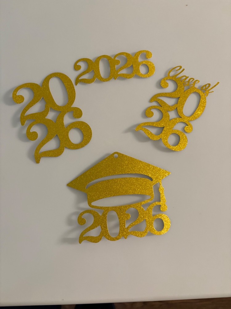 2026 glitter gold graduation party decorations