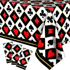 3 Pack Plastic Table Cover Disposable Tablecloth for Playing Cards, 54×108 Inch