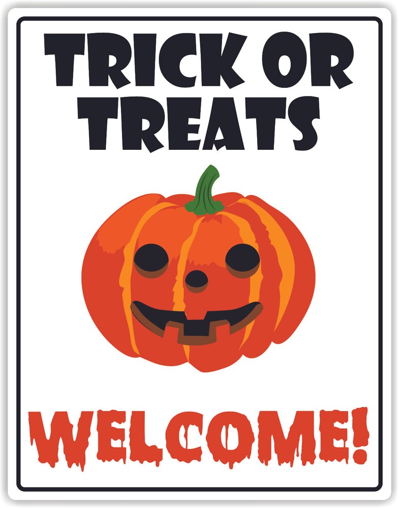 Halloween – Trick Or Treats Welcome Window Vinyl Sticker Adhesive vinyl
