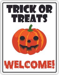 Halloween – Trick Or Treats Welcome Window Vinyl Sticker Adhesive vinyl