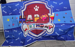 NEW! Happy Birthday Paw Patrol Shield Themed Backdrop 5ft X 7ft
