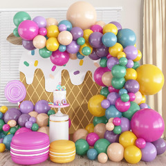 Disco Balloon Arch, 125 PCS 80S Balloon Arch Kit Mit Hot Pink and Purple Teal Or