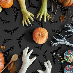 Halloween Tablecloth Pack of 3 Plastic Waterproof Bat Decorations Party Decor US