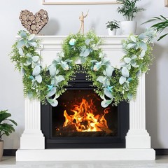 6 Ft Shell Garland Beach Mantel Swag Coastal Decor Green, Blue, White