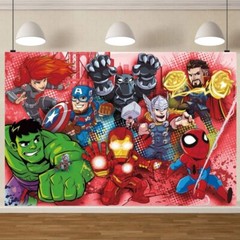 Avengers Spiderman Hulk Backdrop Birthday Party Banner Studio Home Background