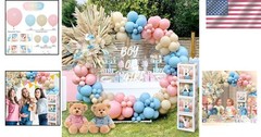 176-Piece Pink Blue Balloon Arch Kit for Elegant Gender Reveal Celebrations