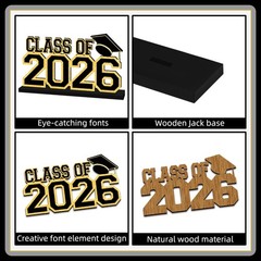 2026 Graduation Decorations, 11.8″ x 6.3″ Glitter Black x 6.3″,