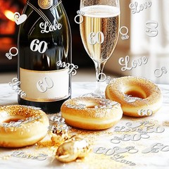 200 Pcs 60th Wedding Anniversary Confetti, Happy 60th Anniversary Confetti 60…