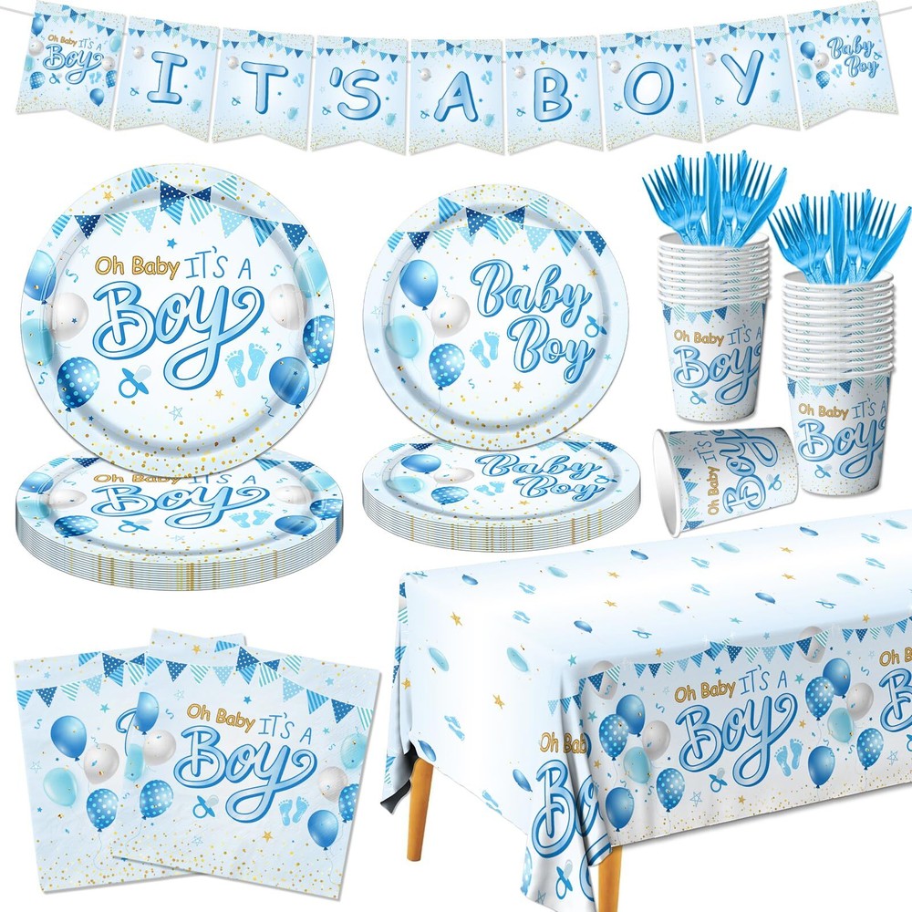 Blue Baby Shower Decorations for Boy, It’s a Boy Baby Shower Party Supplies w…