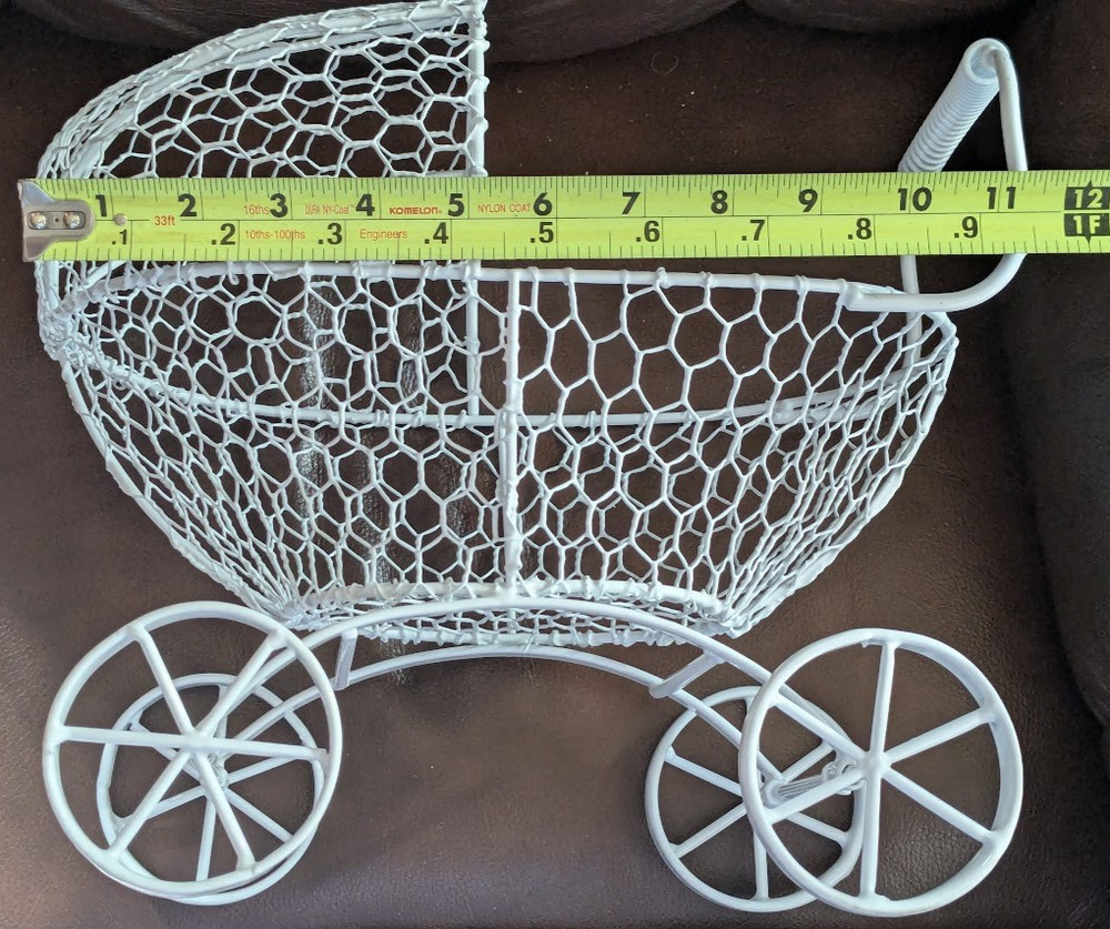 Large White Metal Carriage Stroller Centerpiece Room Decoration Baby Shower more