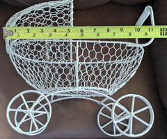 Large White Metal Carriage Stroller Centerpiece Room Decoration Baby Shower more