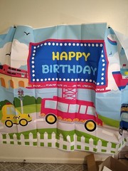 New Birthday Party Backdrop,Planes Trains & Autos