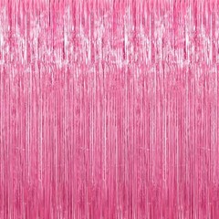 3.3 x 9.9 ft Foil Fringe Backdrop Curtain, Streamer Backdrop 2 Pack Pink