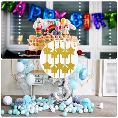 3 Pack Party Backdrop Decoration,Star Streamer Foil Fringe Curtain,Laser Gold