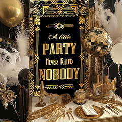 Roaring 20S Party Decorations Roaring 20S Door Cover Banner 1920S Party Decorati