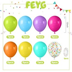 Balloons,S 12 Inch Multicolor Fruit Green Blue and Orange Hot Pink 50PC Rainbow
