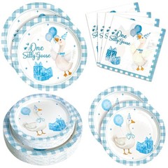 Blue Goose Theme Plates & Napkins – Pack of 180