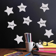 200 PCS 4×4 Inch White Star Paper Cutout Double Sided Shape Classroom DIY