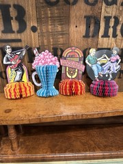 10 VINTAGE BEISTLE ROCK AND ROLL ART-TISSUE CENTERPIECE DIE-CUT