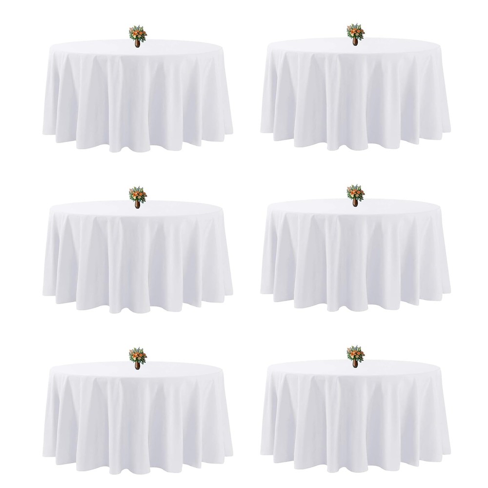 ZuGeo Round Tablecloth Water Resistant Spill Proof Washable Polyester Decorative