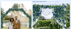 5 Pack Artificial Royal Blue Rose Vines Floral Garlands Total 32.5 Ft Fake Vine