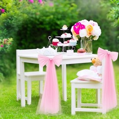 Zeyune 2 Pcs Pink Large Bow Party Decorations 13.4 x 28.7 Inch Giant Ribbon Bow