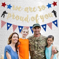 FHGG Military Going Away Party Decorations for 118 inches by 6.5 inches, glod