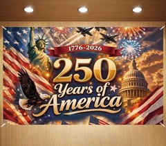 America 250 Anniversary Photo Backdrop Patriotic Banner 4th of July Fourth of…