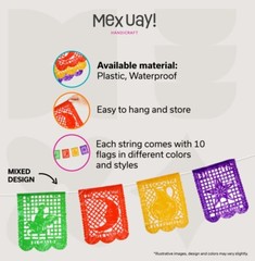 LOTERIA Party Banners~ 3 Pack 18ft each Banner-Plastic Papel Picado.