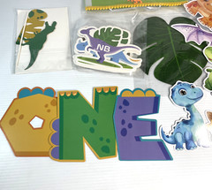 Baby’s One 1st First Birthday Dinosaur Decorations Dinosaur Birthday Crown Banne