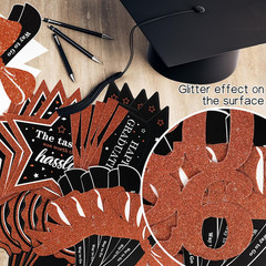 30Pcs Black Orange Granduation Decorations Class of 2026 Double Sided Graduation