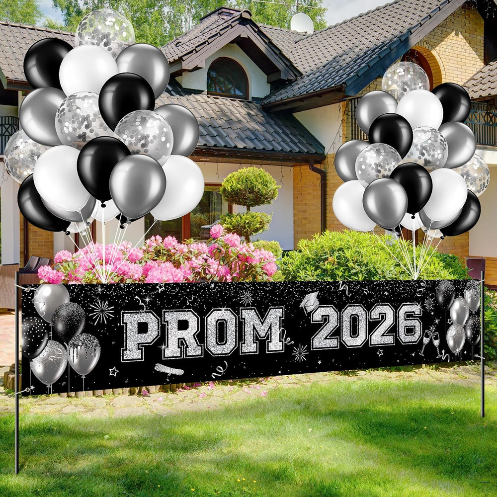 36 Pcs Graduation Prom Banner Decorations for Party 2026, Prom 2026 Congrats Gra