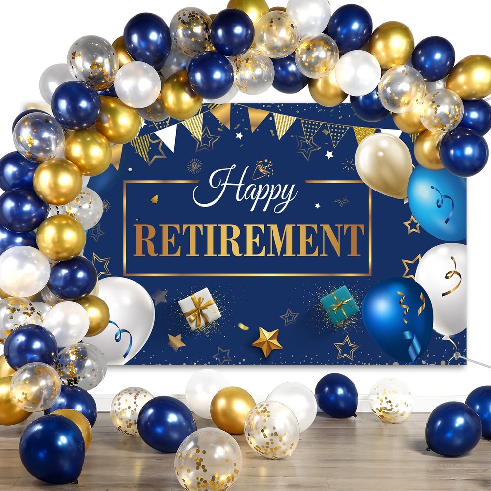 Tatuo Retirement Party Decorations Include Navy Blue Confetti Balloons Set