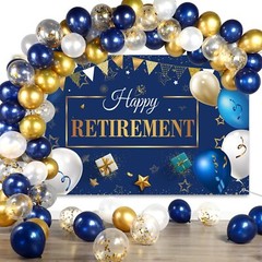 Tatuo Retirement Party Decorations Include Navy Blue Confetti Balloons Set