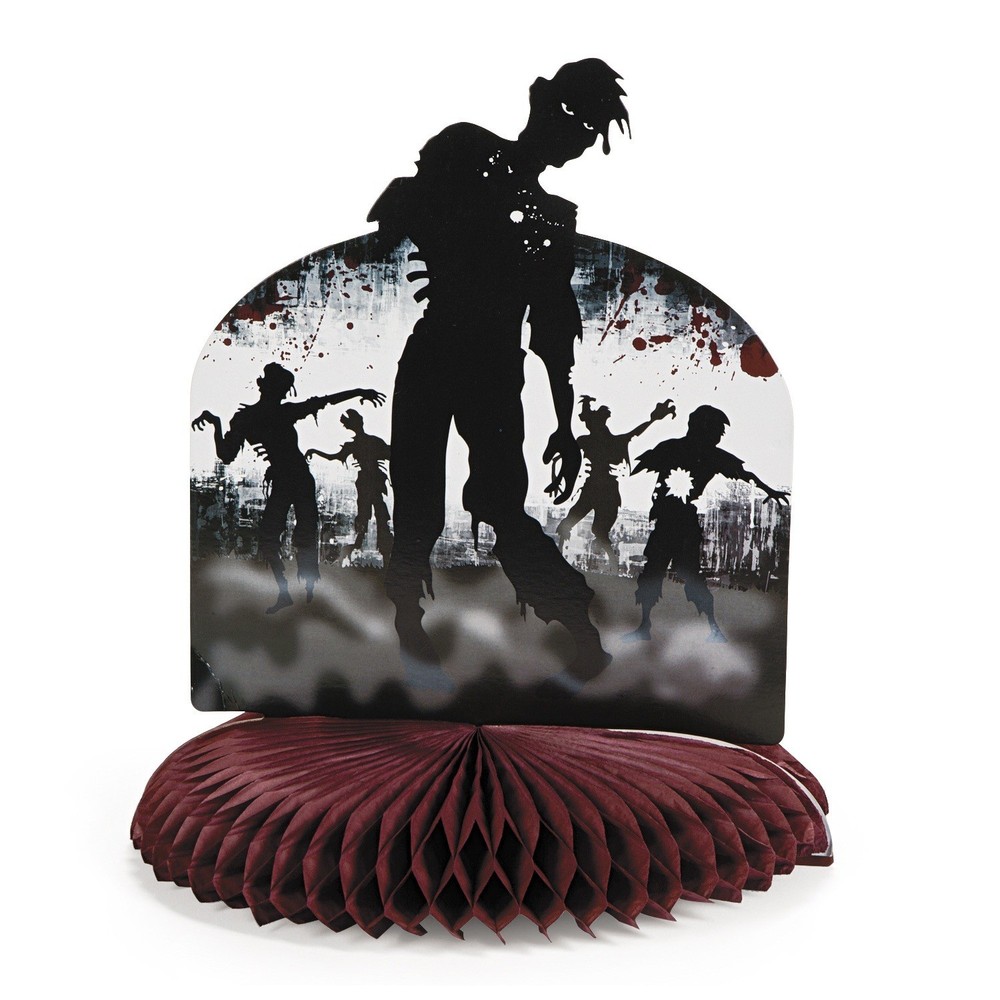 2 Halloween Zombie Apocalypse Honeycomb Centerpiece Horror Party Decoration