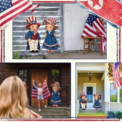 Patriotic 2-Piece Hanging Signs for Independence Day & Memorial Day Decor