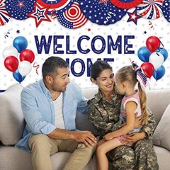 Large Welcome Banner Military Army Photography Backdrop for Patriotic