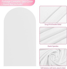7.2FT Wedding Arch Backdrop Cover Spandex Fitted White Wedding Arch Covers Round