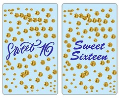 Blue 16th Birthday Miniatures Candy Bar Wrapper (Set of 60) CANDY NOT INCLUDED