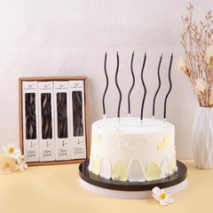 PHD CAKE 24-Count Black Spiral Long Thin Birthday Candles, Cake